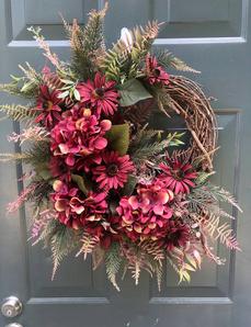 Fall Burgundy Wreath