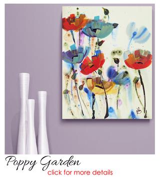 poppies, flowers, poppy, floral painting