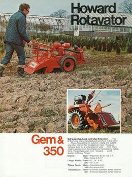 Howard Rotavator Gem & 350 Brochure