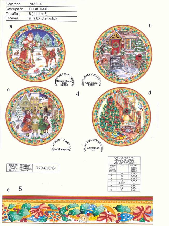 Christmas Ceramic decals for china plates by Calcodecal