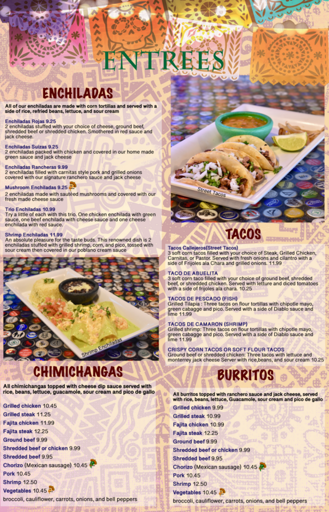 Jose'peños Mexican Restaurant in O'fallon, Mo Menu
