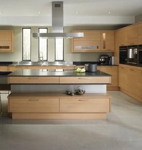 beech fitted kitchen