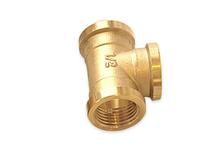 Brass Tee Pipe Fitting G1/2 Female Thread T Shaped Connector Coupler