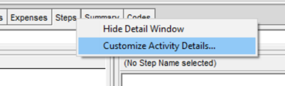 Customize activity details in Primavera P6