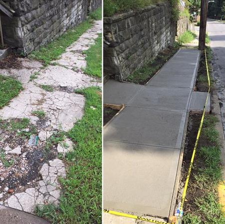 Concrete sidewalk repair