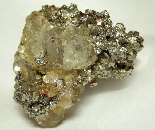 fluorescent FLUORITE, PYRITE crystals, Huanzala Mine, Huallanca District, Bolognesi Province, Ancash Department, Peru