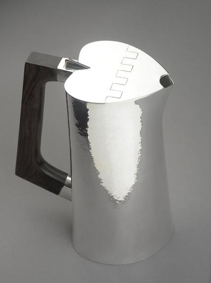 Hand fabricated sterling silver coffee pot by metalsmith Kevin O'Dwyer