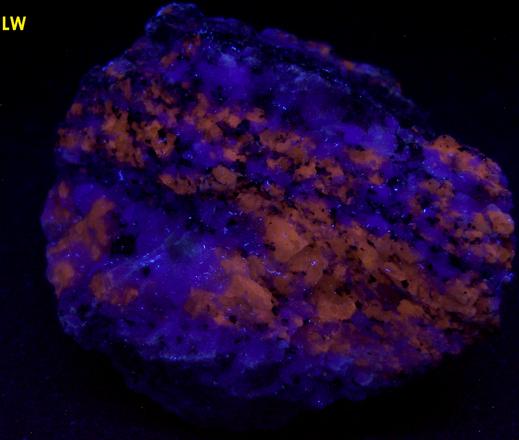 fluorescent SCAPOLITE and PLAGIOCLASE Albite-Anorthite, BIOTITE mica, CORUNDUM Sapphire - York River area, Dungannon Township, Hastings Co., Ontario, Canada