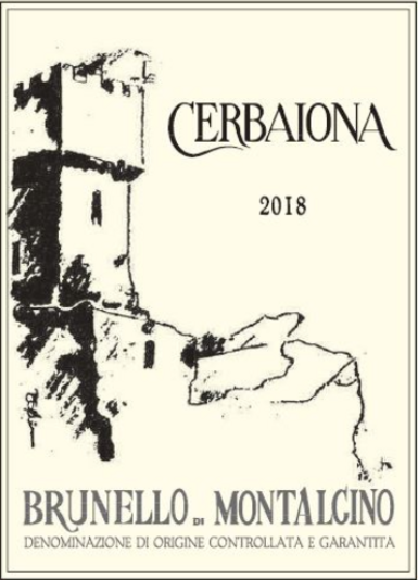 2018 CERBAIONA BRUNELLO DI MONTALCINO 2018 CERBAIONA BRUNELLO DI MONTALCINO