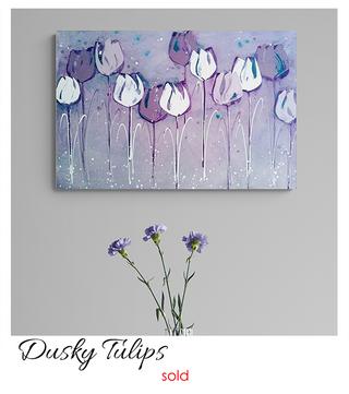 tulips, floral painting, acrylic painting, flowers