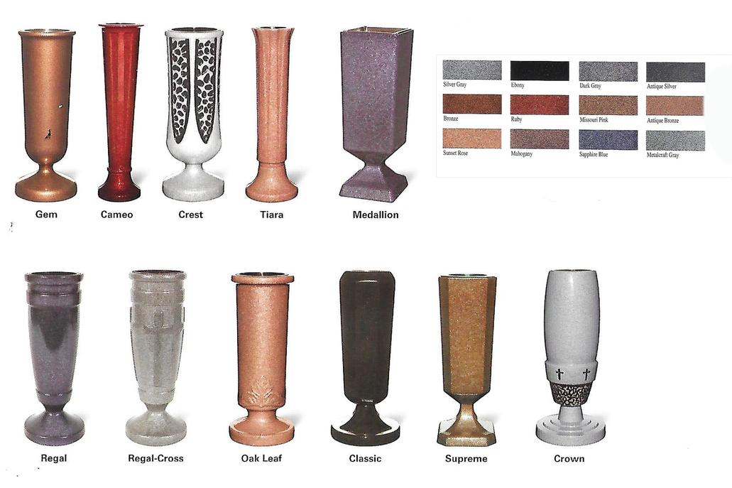 Potomac Memorials Cemetery Flower Vases, Memorial Flower Vase