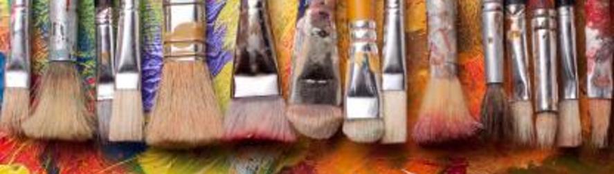 A picture of colorful paint brushes.