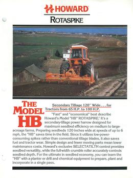 Howard Rotavator Model HB Brochure