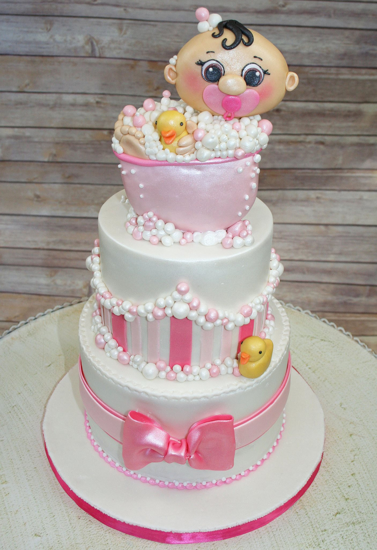 girl rubber duck baby shower cakes