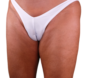 Sissy Husband Humiliation Swimsuit with camel toe