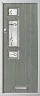 3 square strip composite door in grey