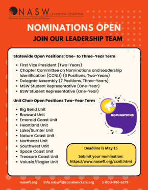 2024 NASW-FL Leadership Nominations Flyer