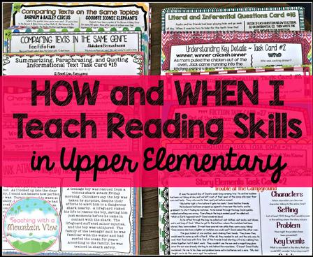 Reading Skills Using Task Cards