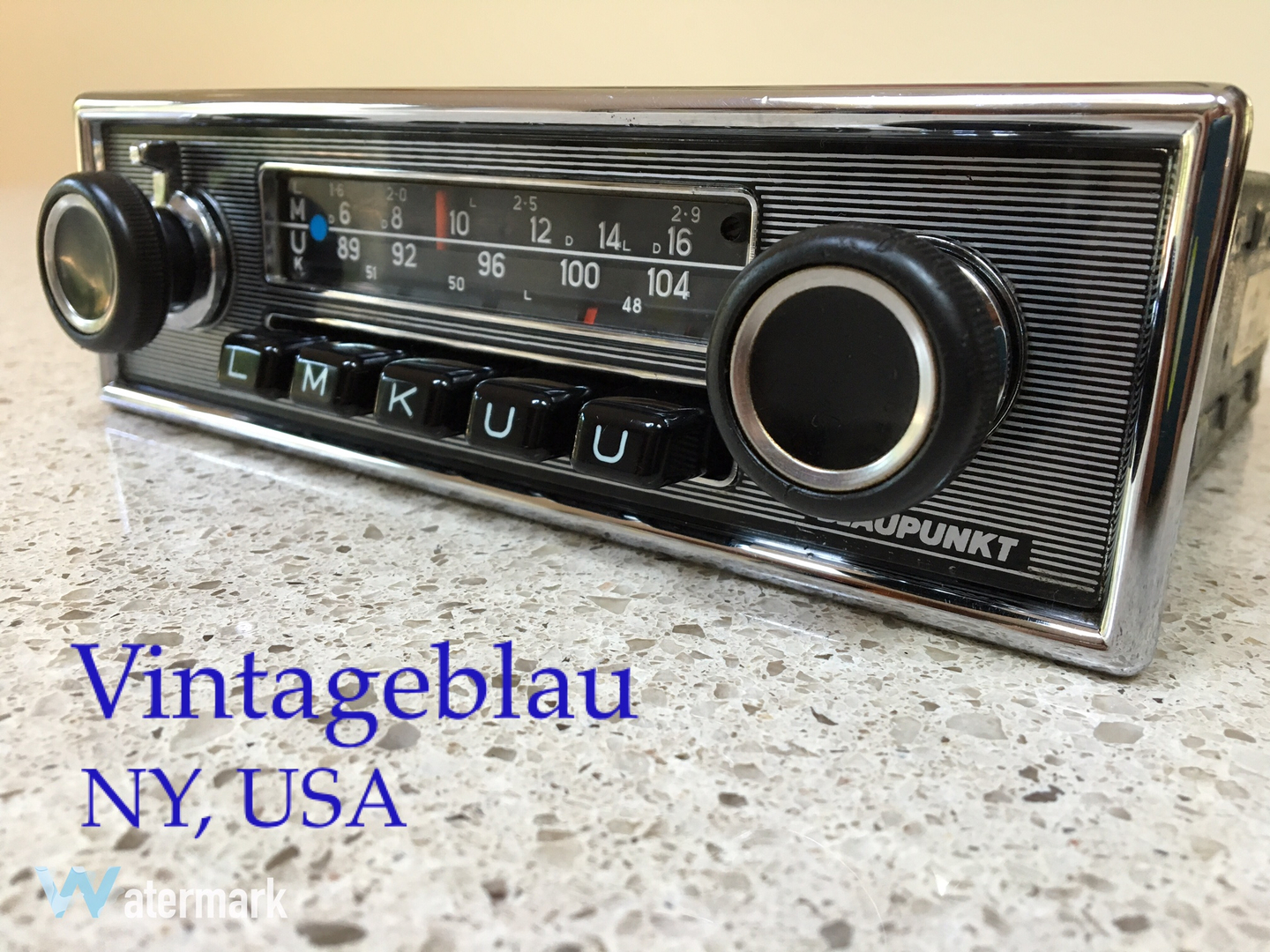 BLAUPUNKT FRANKFURT Vintage Pinstripe/Chrome Classic Car FM Radio MERCEDES  JAGUAR ASTON PORSCHE