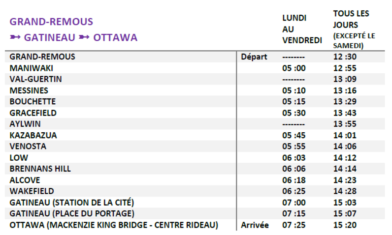 Horaires et Tarifs