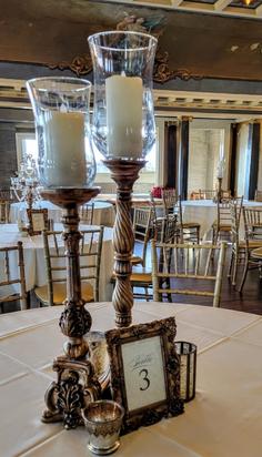 Gold and Crystal Candelabra for Wedding at Semple Mansion