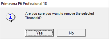 Remove the selected threshold in Primavera P6