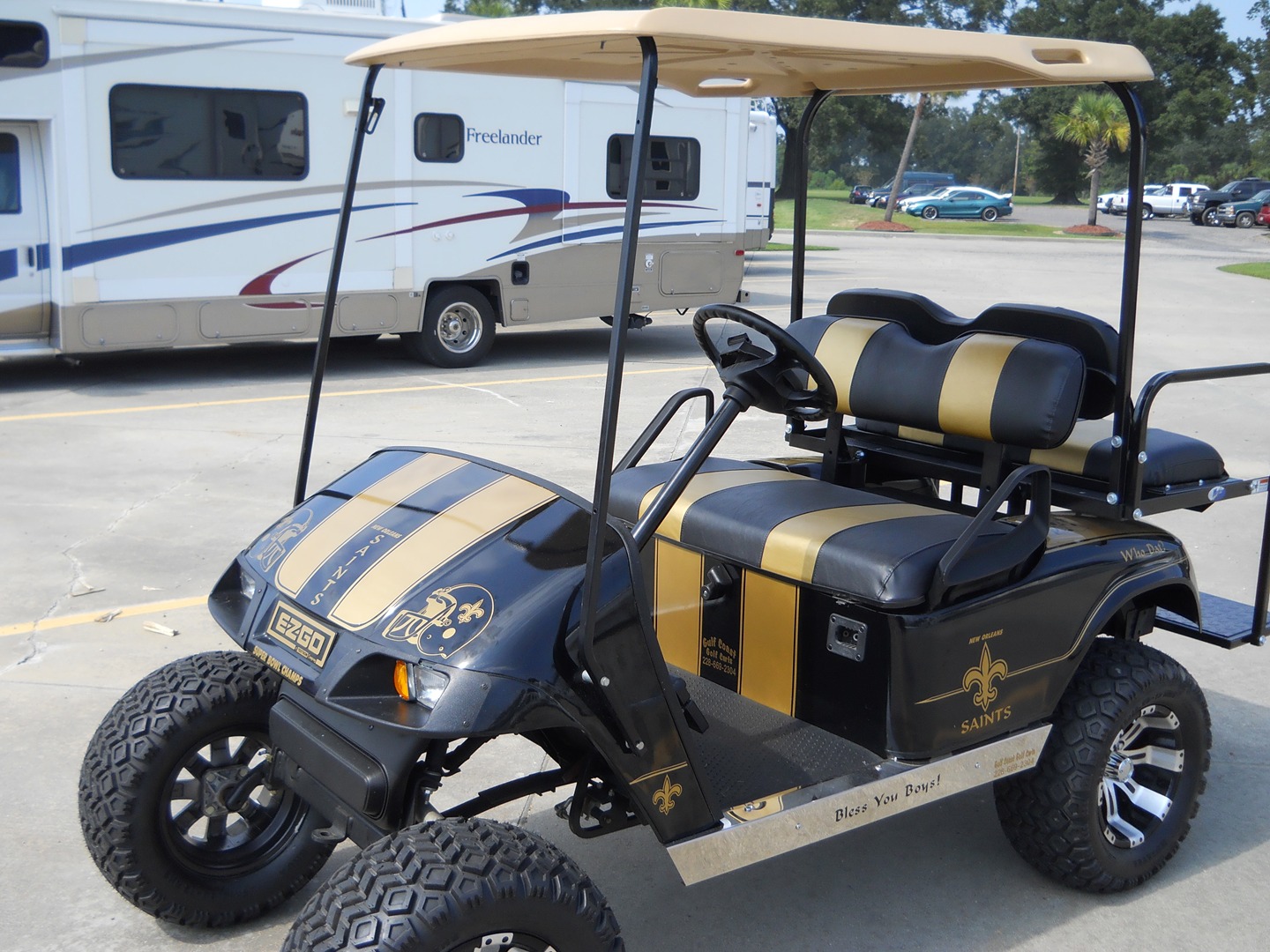 New Orleans Saints Golf Cart  New orleans saints, Golf carts, Golf