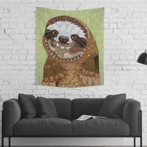 smiling sloth tapestry