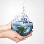 Woman cupping a ball of water in her hands