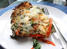 Shrimps & Spinach Quiche on a Cauliflower crust