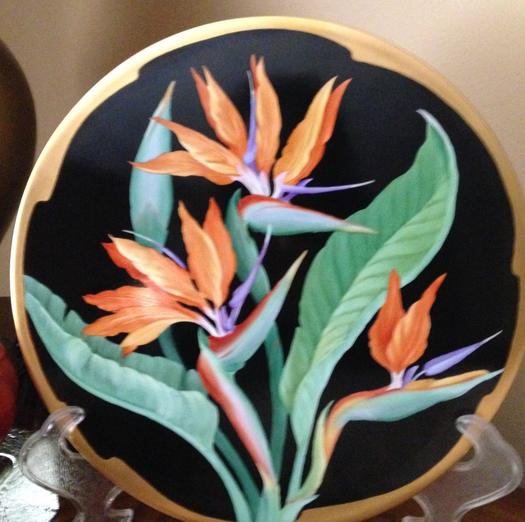 Original Design by Irene Graham BIRD OF PARADISE ON BLACK GROUND