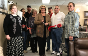 Ribbon cutting at My Favorite Furnishings in Larned.