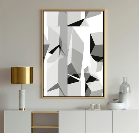 Black and White Abstract, #Wall Art, #Dubois Art, #Abstract Art, #blue and White, #blue art