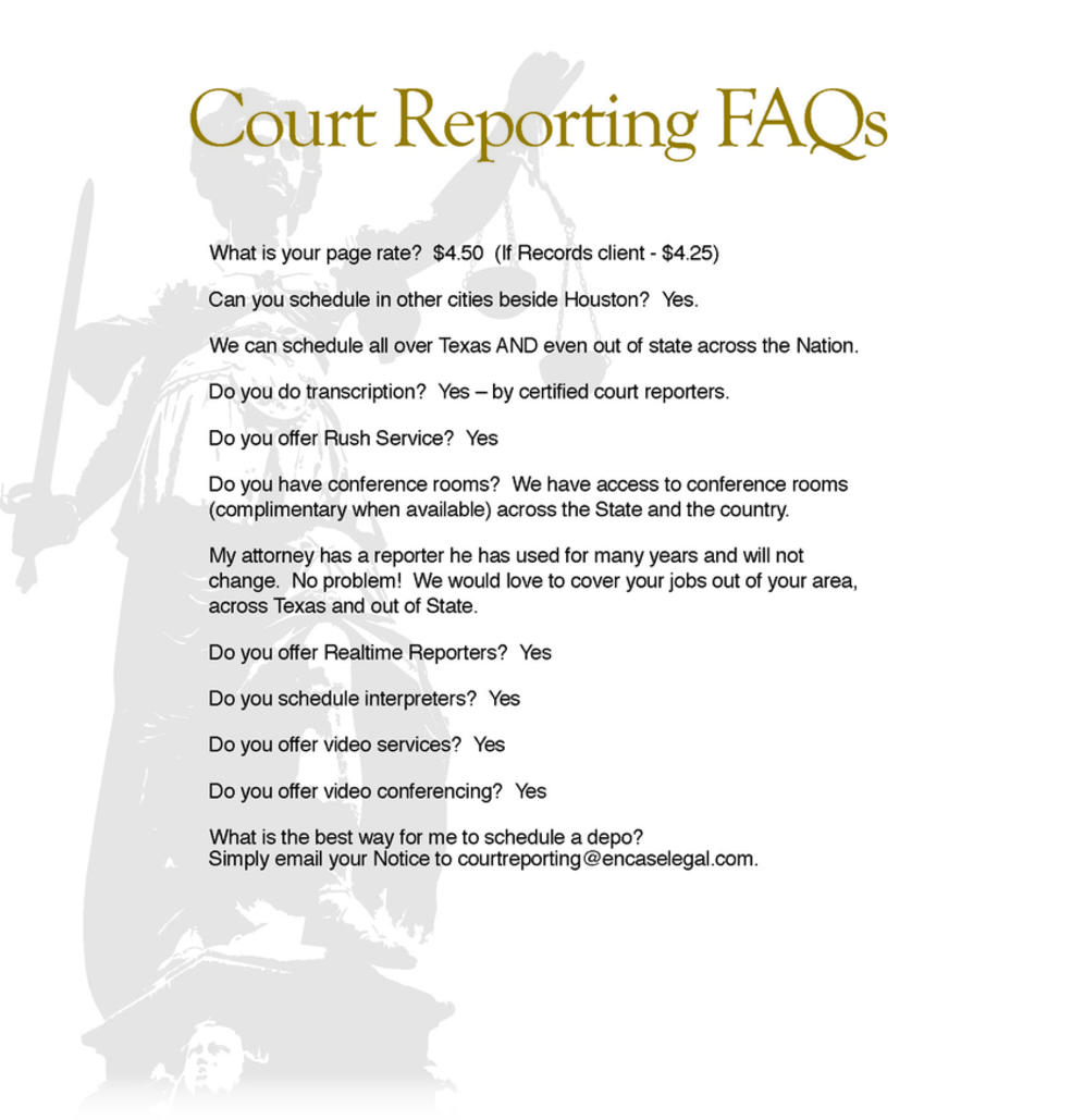 Court Reporting FAQ