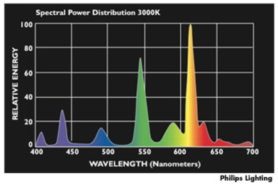 fluorescent light spectrum chart