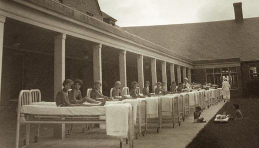 Children outside at Ah gwah ching TB sanatorium