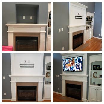 Mounting Flat Screen Tv Covering Old Fireplace Niche Charlotte Nc