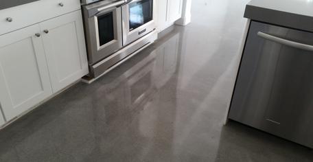 polished cocrete in kitchen