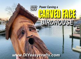 how to easily make a Carved Face Spirit Birdhouse. www.DIYeasycrafts.com