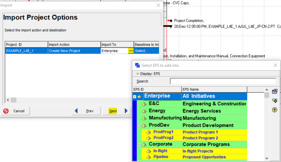 Choose ellipses for path to XML file in Primavera P6