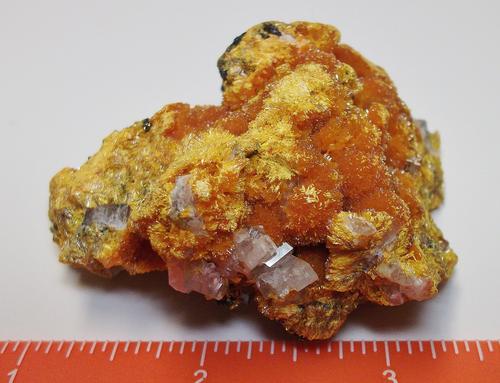 Orpiment & Baryte crystals- Quiruvilca Mine, Peru