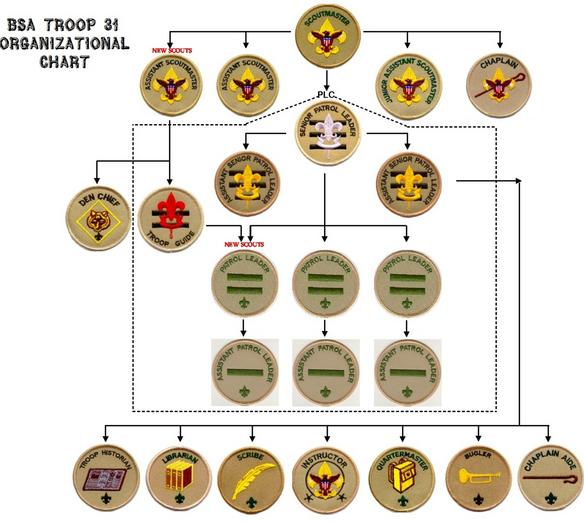 boy scout troop organization chart