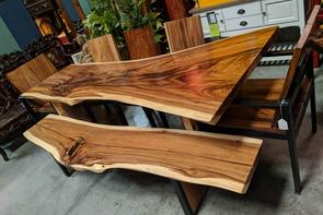 Full Single Live Edge Slab Wood Dining Tables