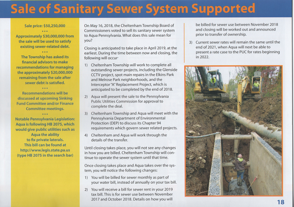 Should the Sanitary Sewer System Be Sold