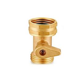 Garden Hose Inline 3/4” Shut-Off Ball Valve, Heavy Duty Solid Brass Connector