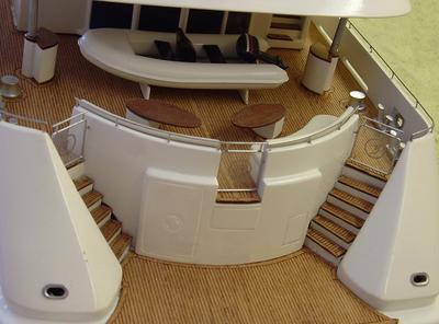 Bespoke model boat interior and decking