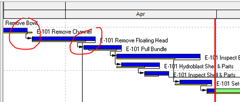 Show Primavera P6 logic arrows and yellow bars