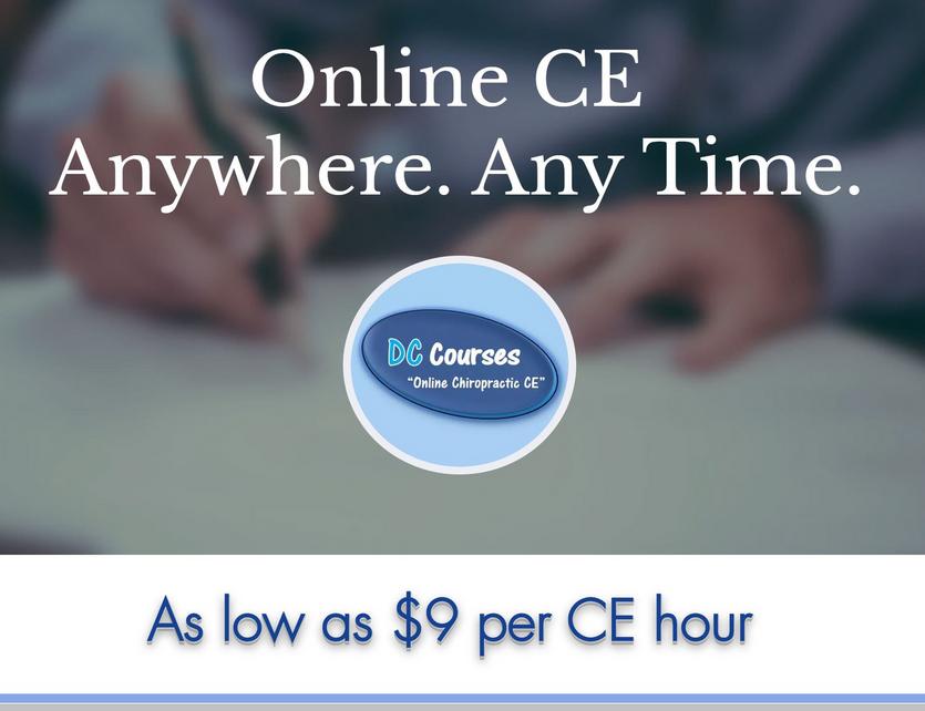 maine Online Chiropractic CE seminars internet continuing education hours for chiro credits courses