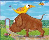 brown dog chocolate lab whimsical children's art nursery decor Ian Turner Bainbridge Island Artist