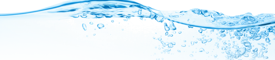 Image of blue water bubbles on transparent background